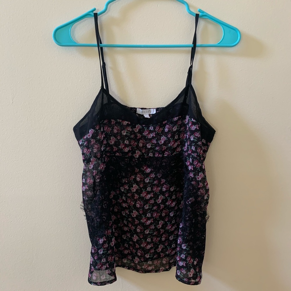 Delia’s Sheer Floral Tank Top Size S